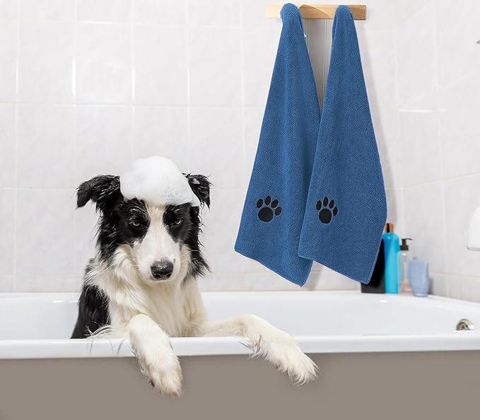 Microfiber Dog Towels for Drying Dogs, Super Absorbent and Soft Pet Grooming Towel, 40 Inch X 23.6 Inch, Perfect for Large, Medium or Small Dogs (Blue, 40"X23.6" - 1pack)