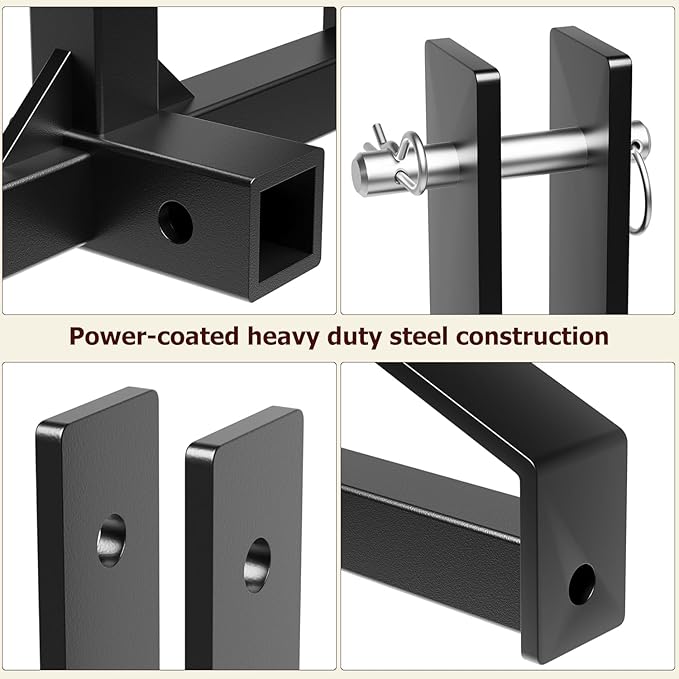 3 Point 2 in Trailer Hitch Receiver Heavy-Duty for Category 1 Tractors Compatible with Kubota, BX, LM25H, WLM Tractor, NorTrac, Yanmar, Kioti, Cat (3 Point Hitch-Black)