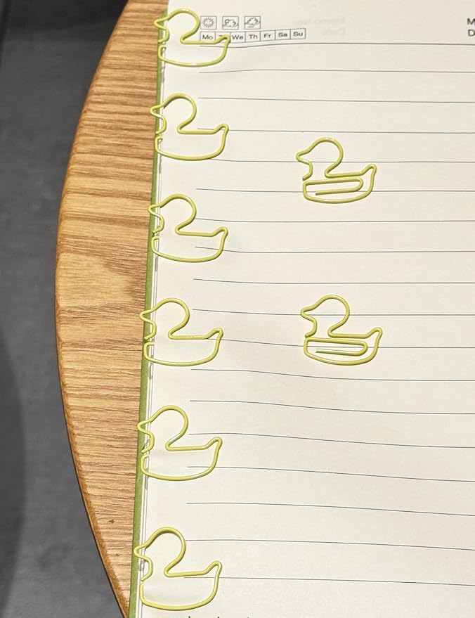 Cute Paper Clips, 60PCS Duck Shaped Paper Clips Animal Bookmarks Clips, Assorted Colors, Fun Office Gifts for Women Men Coworkers Teachers Students Girls Boys, Christmas Gifts
