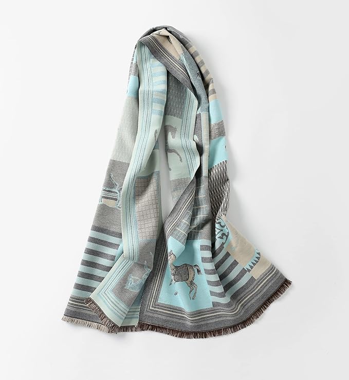 Jeelow Womens Pashmina Shawl Wrap Scarf - Elegant Dressy Evening Poncho Cape for Formal and Wedding Outfits