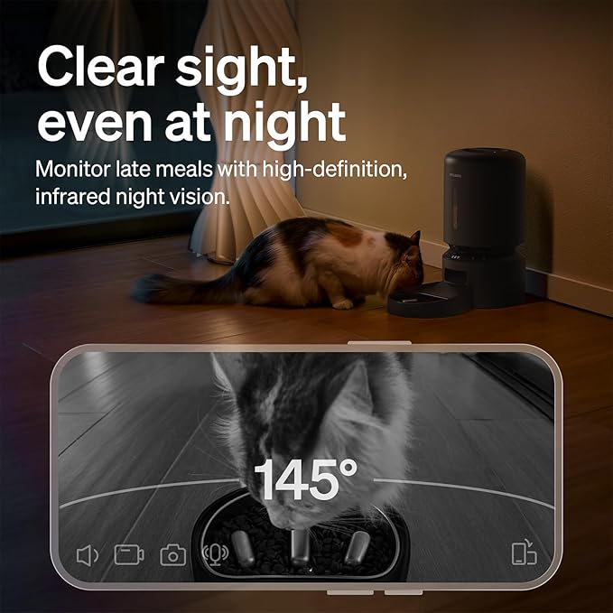 PETLIBRO Automatic Dog Feeder with Camera, Auto Cat Food Dispenser Slow Feeder Dog Bowl 1080P HD Video with Night Vision 5G WiFi Pet Feeder with 2-Way Audio, Stainless Steel Slow Food Tray