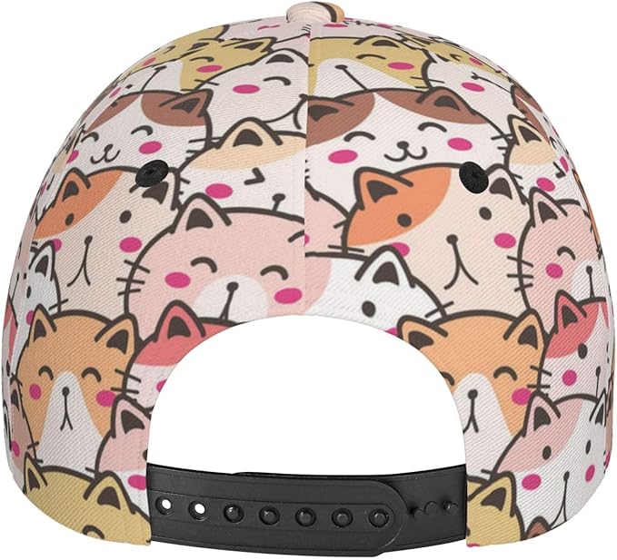 Cute Funny Cat Baseball Cap for Women Men Adjustable Animal Cat Snapback Baseball Hats