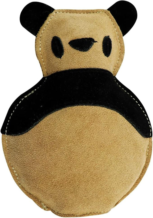 Natural Suede Leather Chew Toy for Adult Dogs, Puppies, | Tough, Durable, and Fun | Chewing Interactive Pet Toy (Bone) (Panda Shape)