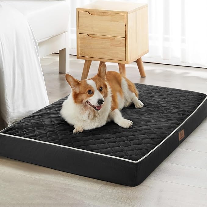 WNPETHOME Orthopedic XL Dog Bed for Crate, Waterproof Extra Large Dogs Bed with Removable Washable Cover, Multi-Needle Quilting Dogs Crate Bed