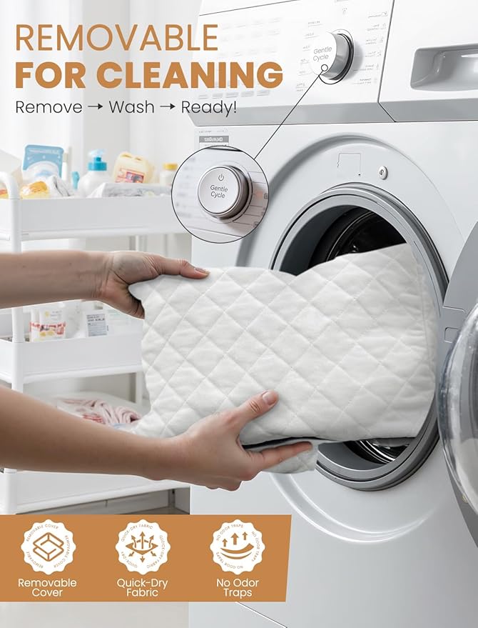 Dog Car Seat for Small/Medium Dogs, Elevated Dog Booster Seat Memory Foam Puppy Car Seat with Washable Cover, Travel Safety Pet Seat Bed for Car with Storage Pockets Up to 35 lbs (White)