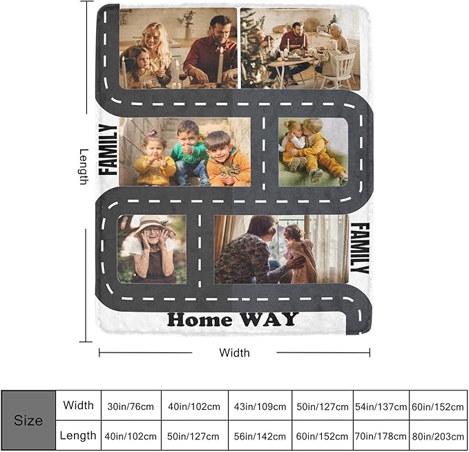 Custom Blanket for Family, Customizable Blankets with Photos, Customized Picture Throws Personalized Souvenir Gifts for Lover Mother MOM DAD Grandparents Household Always & Forever