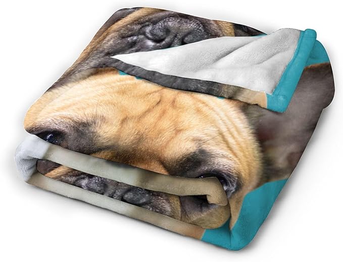 Funnylife Custom Pet Portrait Blankets 40" x 50" Personalized Dog Photo Blanket for Dog Dad & Mom Gifts for Pet Owner