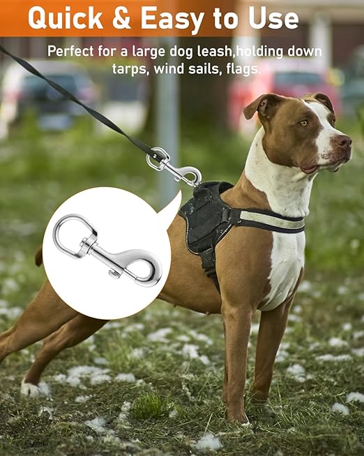 10 Pcs Swivel Snap Hooks Heavy Duty, 3.5" Swivel Clip Clasp, Multipurpose Bolt Snap Single Ended for Keychain Camera Strap Linking Pet Leash.