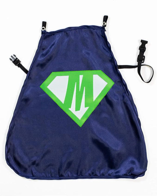 Everfan Personalized Dog Superhero Cape (Medium 15" Long (10-25 lbs), Navy Blue)