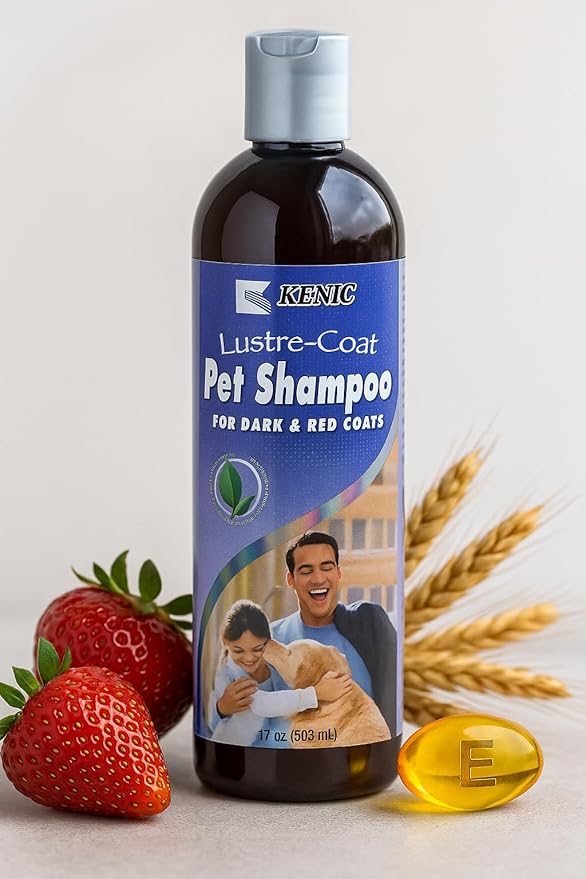 Kenic Dark Coat Dog & Cat Shampoo, Restores Shine and Vibrancy, Cruelty Free Soap & Paraben Free Professional Grooming Formula Made in USA