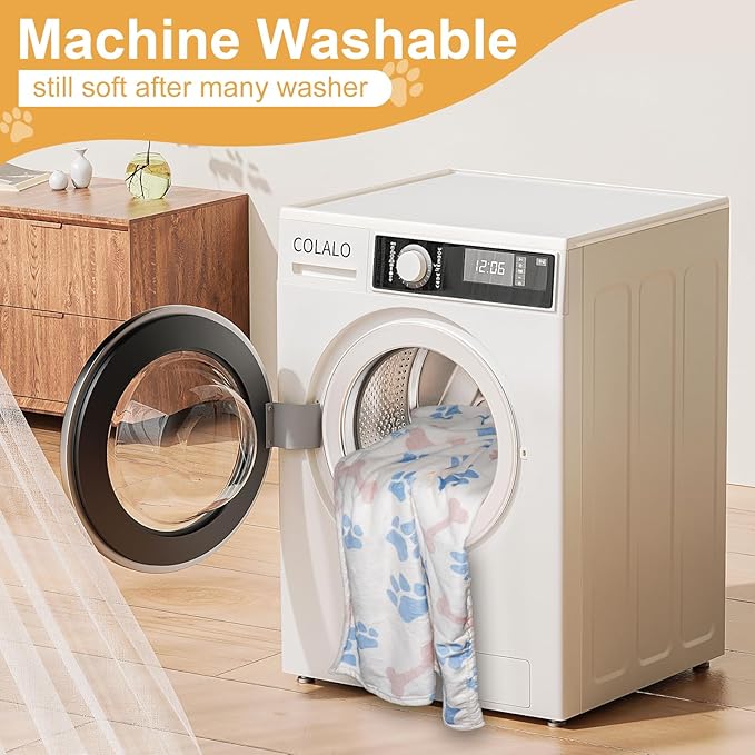 Dog Blanket for Medium Dogs Washable - Soft Fluffy Puppy Blanket with Premium 300GSM Coral Fleece, Cozy Calming Cat Blankets for Indoor Cats for Kitten Doggy,White