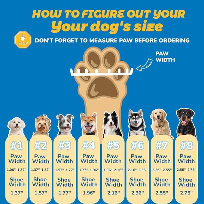 Dog Shoes for Large Dogs, Medium Dog Boots & Paw Protectors for Hardwood Floors, Outdoor Dog Booties for Hot Pavement Winter Snow Hiking, Waterproof Dog Shoes with Reflective Strips Size 7