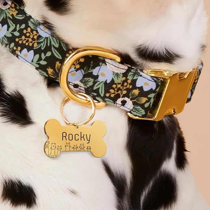 Personalized Dog Tags, Stainless Steel Custom Dog ID Tags for Pets, Bone Shaped pet tag with deep Engraving, 6 Stylish Colors, Durable Dog Name Tags Personalized for Pets, Dog tag.