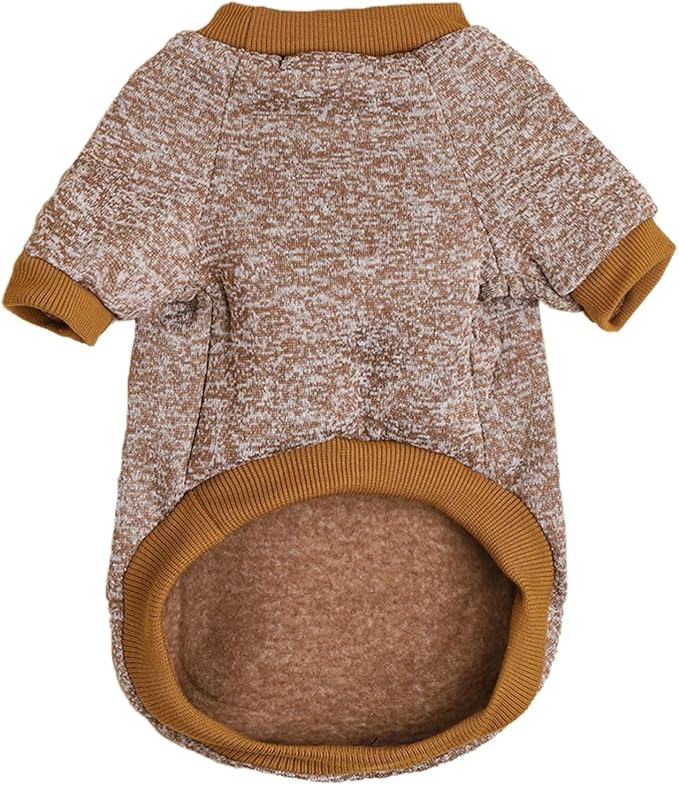 Jecikelon Dog Clothes Dogs Sweater Soft Puppies Clothing Winter Puppy Sweaters Warm Outfit for Dogs Small XXS XS Cat Apparel (Khaki, S)