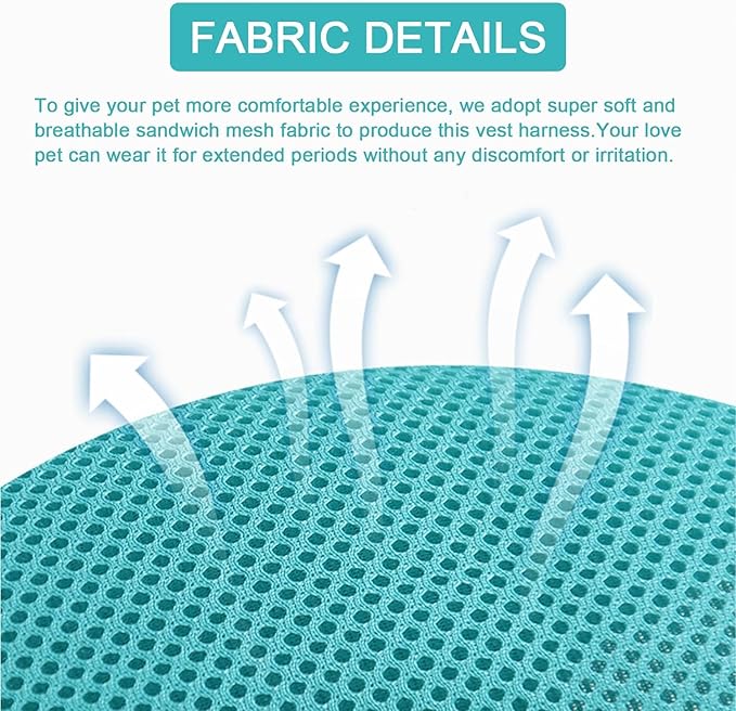 Vest Harness Leash Set for Small Dog Large Cat, Upgraded Escape Proof Adjustable Jacket with Lead for Puppy Fat Cat Outdoor Walking, Soft Breathable Mesh Coat with Reflective Strip for Dark XL Green