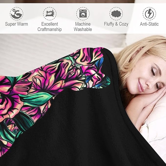 Personalized Cat Blanket Gifts with Name - 50"x60" Cute Throw Blanket for Adults Kids - Black Soft Plush Throws for Bed, Couch & Travel