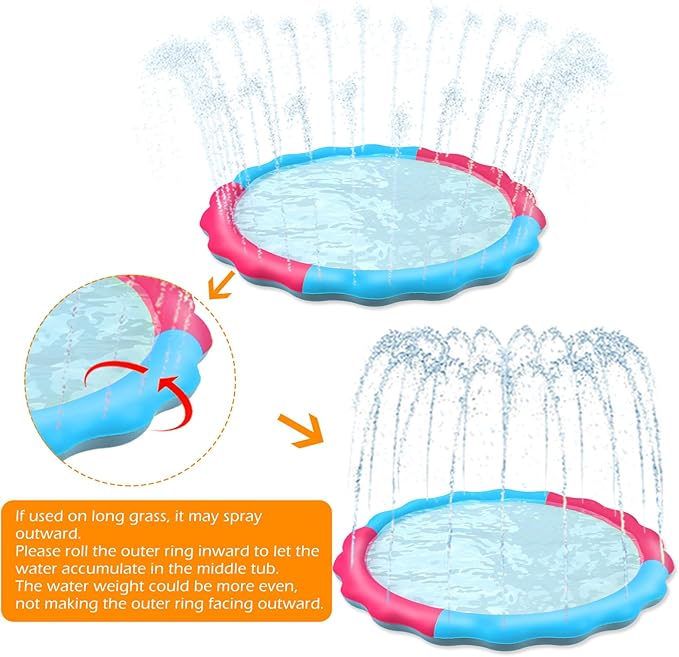 Kids Dog Splash Pad Sprinkler - Jasonwell Non Slip Dog Sprinkler Pad Splash Pool Puppy Dogs Pool Summer Outdoor Water Toys Backyard Durable Splash Pad for Toddlers Kids Small Medium Large Dogs Pet
