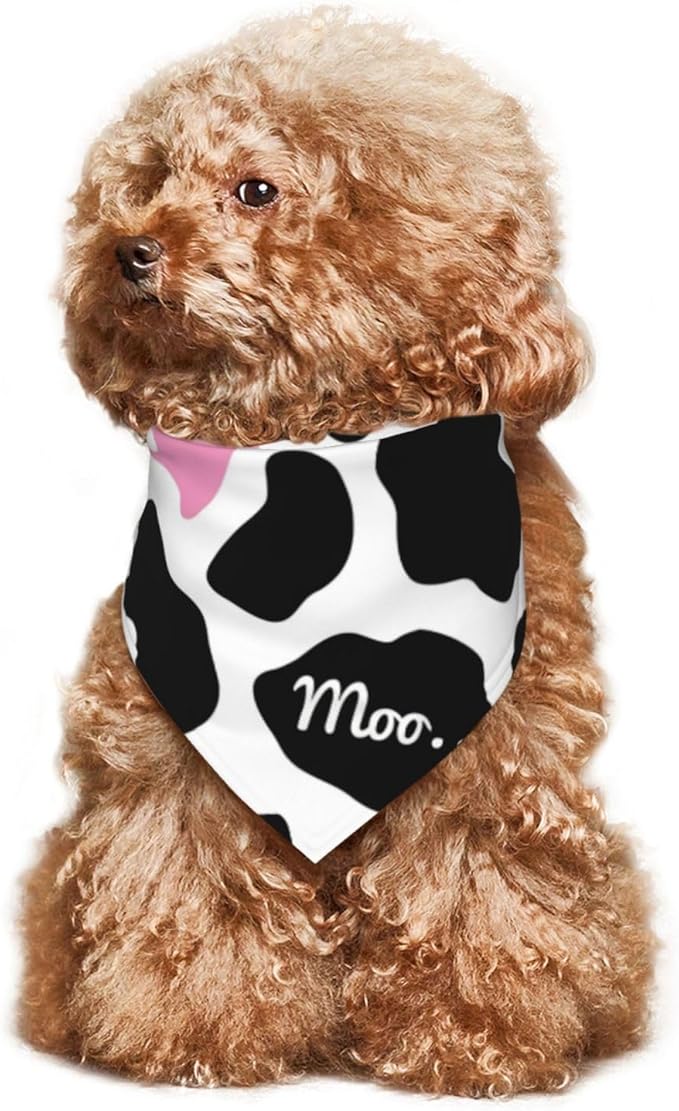 Cow Pink Print Cute Country Rustic Farmhouse Dog Bandana Scarf Triangle Bibs Pet Accessories Cat Kerchief
