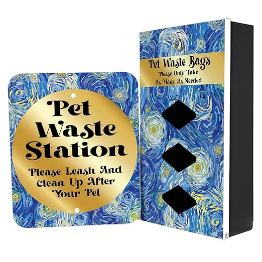 ZERO WASTE USA - Rust Proof Aluminum Dog Waste Station for Roll Bags - Free 400 Waste Bags & 25 can Liners - Over 500k Sold in USA (Starry Night | Matte Black)