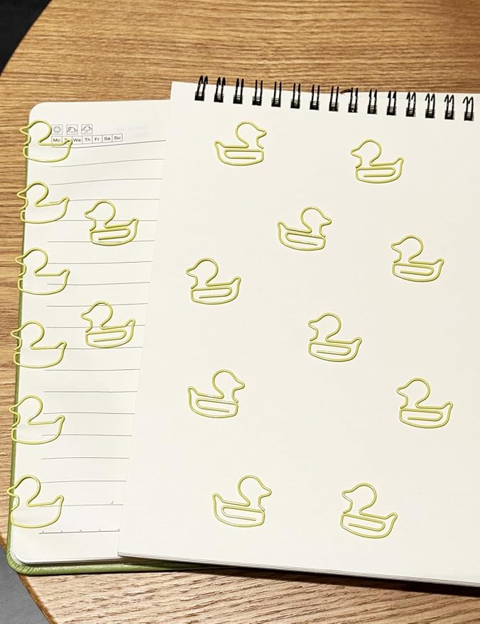 Cute Paper Clips, 60PCS Duck Shaped Paper Clips Animal Bookmarks Clips, Assorted Colors, Fun Office Gifts for Women Men Coworkers Teachers Students Girls Boys, Christmas Gifts