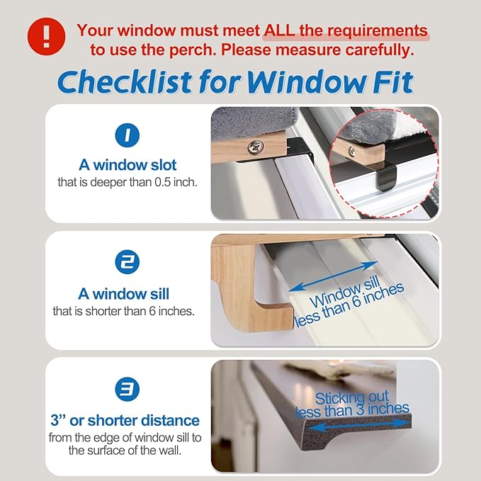 Zakkart Easy Seat Cat Perch for Window Sill - Hammock Design w/Premium Wood & Robust Metal Frame - Cat Window Seat for Large Cats and Kittens (Dark Stained Wood w/Gray Bed, Large (26''W x 14''D))