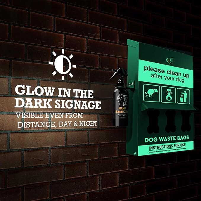 ALAGPRO® Pet Waste Station Bag Dispenser Outdoor Dog Waste Station with Hand Sanitizer Bottle, Dog Poop Station with Free 600 Roll Waste Bags for Backyard, Park & HOA's