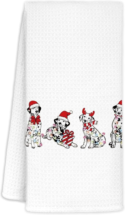 Dalmatian Christmas Kitchen Towels, Dalmatian Gifts for Women Men Dog Lover Pet Lovers, Rottweiler Kitchen Decorative Towels, Rottweiler Decor, Dog Kitchen Towels 16x24 in
