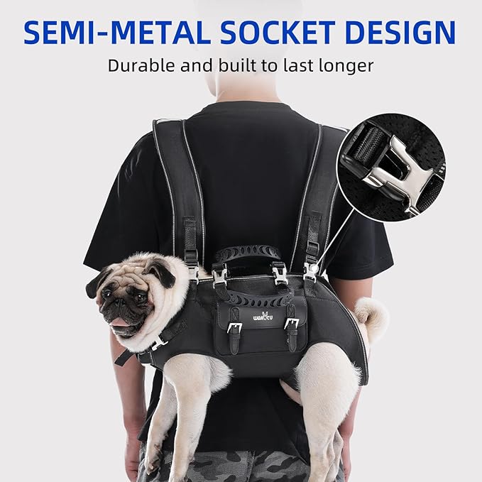 Dog Backpack Carrier for Dogs,Dog Lift Harness,Adjustable Padded Breathable Straps for Dogs, Disabled, Joint Injuries, Arthritis,L