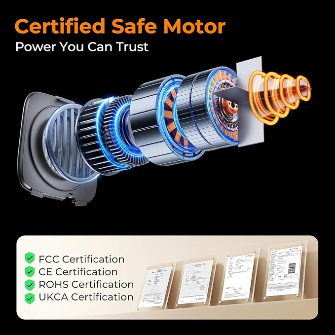 Pecute High-Velocity Dog Hair Dryer, Dog Blow Dryer with Adjustable Speed & Temp, Cool-Warm-Hot Cycle Mode, 4 Nozzles, Soft Noise Pet Dryer for Grooming, Heat Resistant Hose, 6.5ft Cord