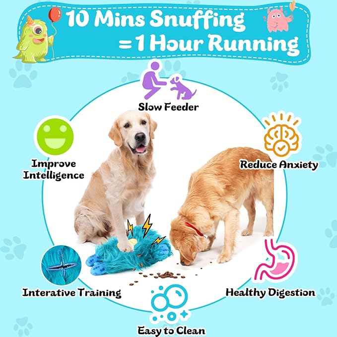 Interactive Monster Dog Chew Toys to Keep Them Busy – Enrichment Squeaky Treat Dispensing Chew Dog Toys for Boredom and Stimulating, Tough Plush Dogs Toy for Large Medium Dogs (A-Green)