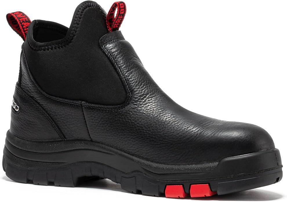 ROCKROOSTER Bakken Men's Black 6 inch Chelsea Boots, EH Rated Waterproof Slip-on Work Boots AK303-Soft Toe, AK323-Steel Toe, CP323-Comp Toe