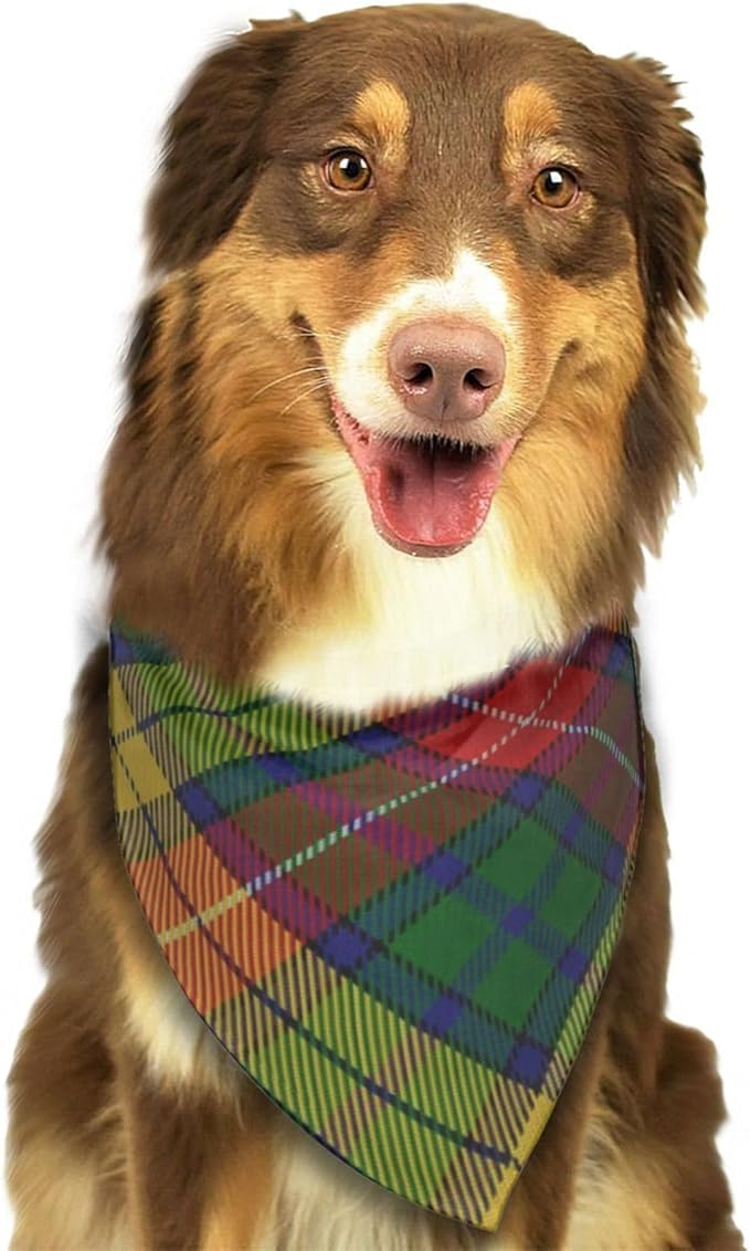 Scots Style Clan Buchanan Tartan Plaid Dog Bandana Scarf Triangle Bibs Pet Accessories Cat Kerchief