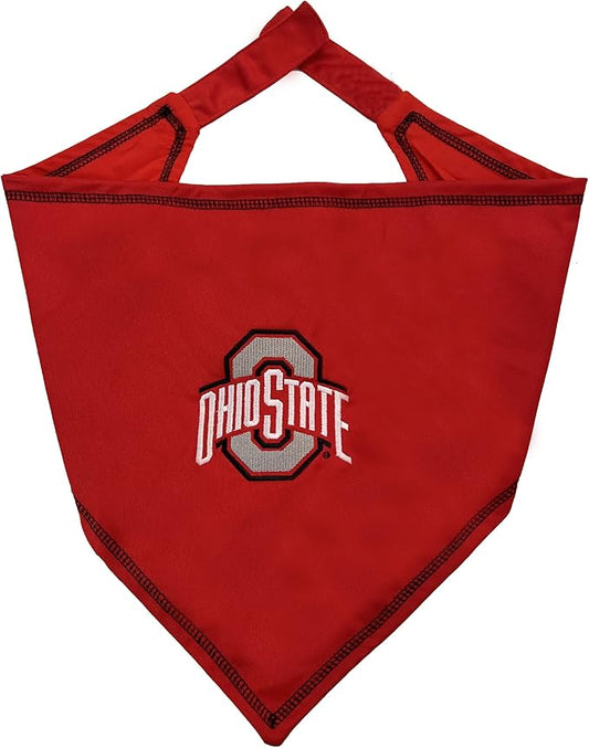 Pets First NCAA Ohio State Buckeyes Tie Bandana, Small/Medium. Dog Bandana Scarf Bib for Pet Cat Dog. The Ultimate Game-Day, Party Bandana (OH-3550-S-M)