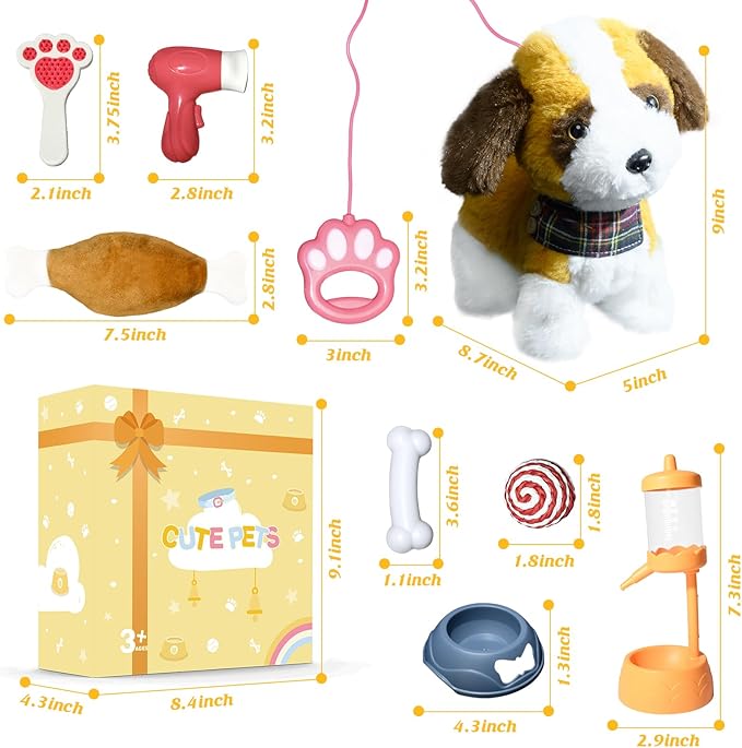 Puppy Toys for Kids, Toy Dogs That Walk and Bark, Walking Dog Toy for Kids with Leash, Interactive Stuffed Puppy with Remote Control, for Girls and Boys Aged 3-7 Year Old