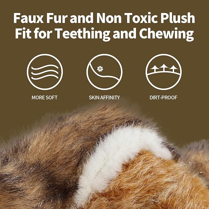 ALL FOR PAWS Dog Squeaky Toys Stuffed Animal Chipmunk Pet Plush Toys Squeak Chew Toy for Dogs Large