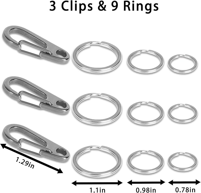 Pet ID Tags, Pet Tag Quick Clips, Dog Tags and Cat Tags Collar Rings, Tag Clips for Collar, ID Tag Holder, Silver, 3 Pack