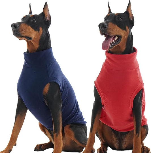 2 Pack Dog Sweaters Winter Fleece Sweatshirt Stretchy Vest Pullover for Dogs Clothes Warm Pet Pajamas Christmas for Meidum and Large Dogs