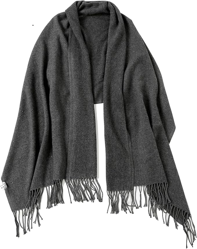 Jeelow Womens Pashmina Shawl Wrap Scarf - Elegant Dressy Evening Poncho Cape for Formal and Wedding Outfits