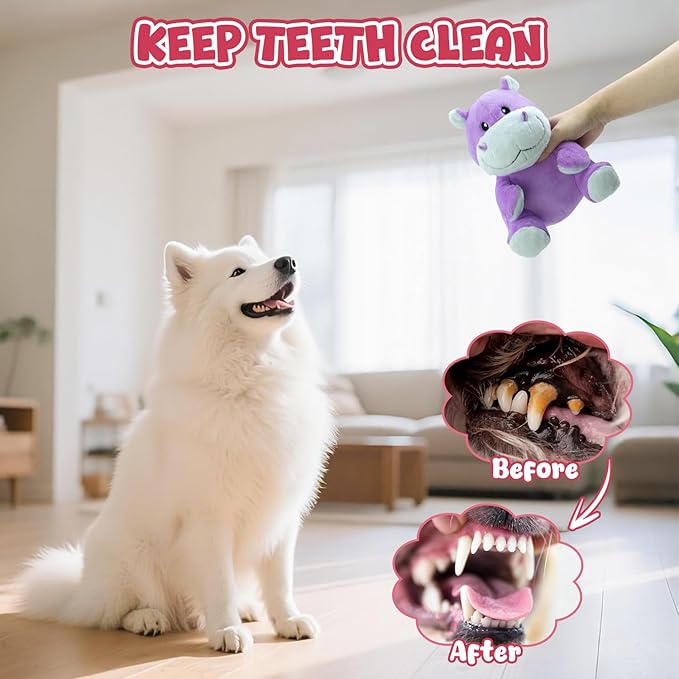 Plush Chew Toys for Large Dogs, Tough Crinkle Stuffed Animal Squeaky Interactive Toys for Small Medium Large Dogs, Keep Them Busy, Big Pet Toys