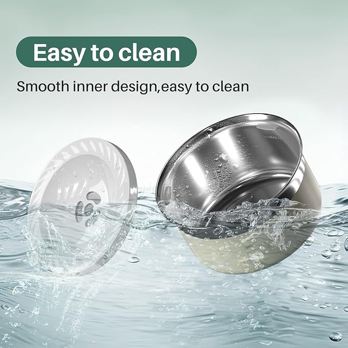 Gardner Pet Dog Bowls 1 Gallon (3.85L) Stainless Steel No Spill Water Bowl, Slow Water Feeder Metal Dog Bowls, Spill Proof Water Dispenser for Large Dogs, Promotes Healthy Hydration(White)