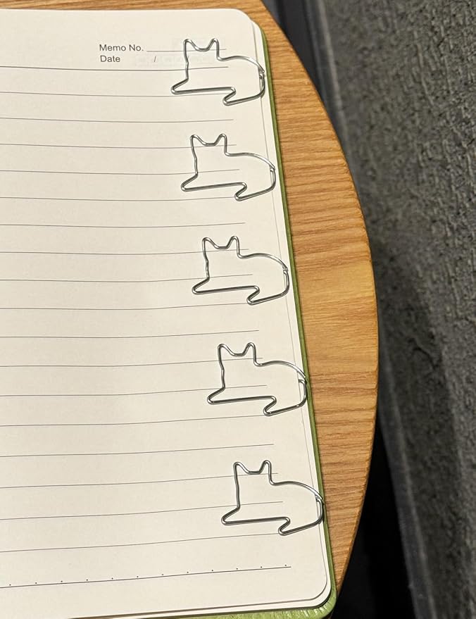 Cat Cute Paper Clips, 60PCS Cat Shaped Paper Clips Animal Bookmarks Clips, Assorted Colors, Fun Office Gifts for Women Men Coworkers Teachers Students Girls Boys, Christmas Gifts