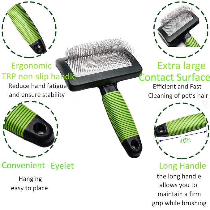 Dog Slicker Brush - Large Grooming Brushes for Dogs and Cats - Professional Groomer Supplies for Long Hair Pet - Slicker Brush For Goldendoodles-Easy To Use - Comfortable - Removes Long and Loose Hair