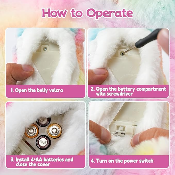 Plush Cat Stuffed Animal Interactive Cat Robot Toy, LED Robotic Cat Barking Meow Kitten Touch Control, Electronic Cat Pet, Robot Cat Kitty Toy, Animated Toy Cats for Girls Baby Kids