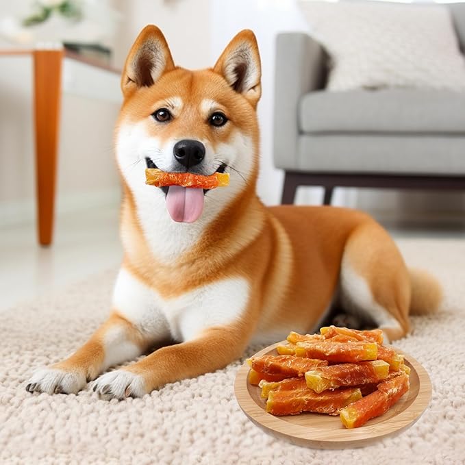 Dog Treats, Chicken Wrapped Sweet Potato Dog Treats, Rawhide Free Healthy Snacks, Soft Chews for Puppy and Small Dogs, 25 oz