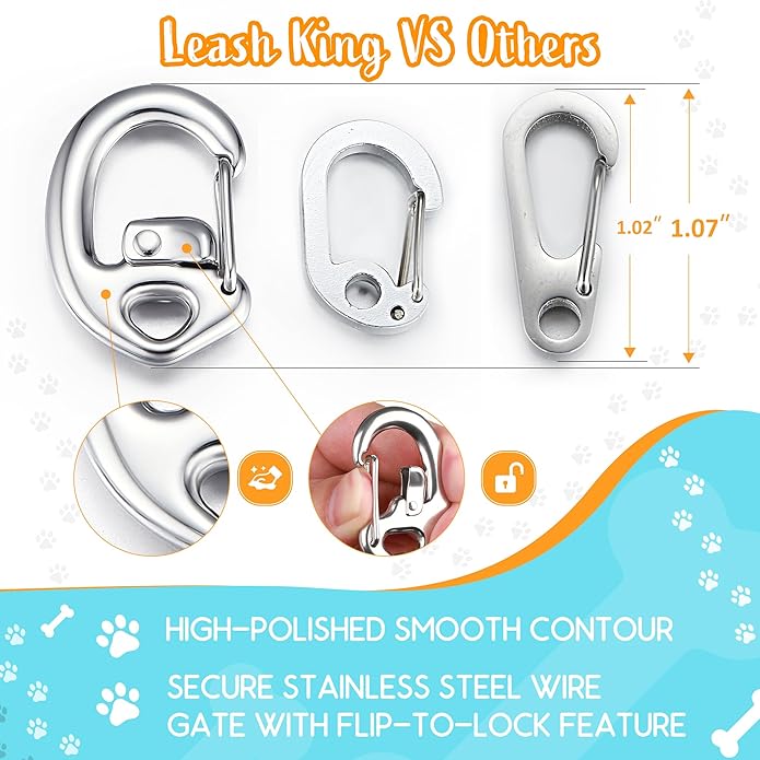 Fliplock Carabiner Dog Tag Clips - Quick Release Collar Clips for ID Tags, Pet Safety, and Keychains - Small, Secure Carabiner Clips for Dog Collars, Keys, and More