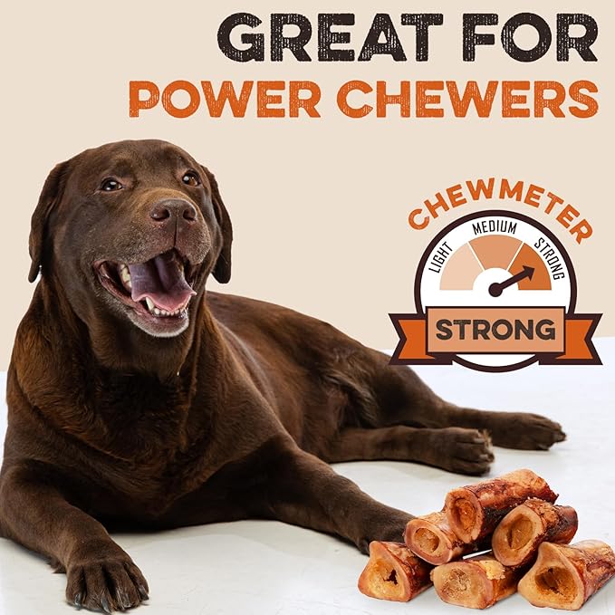 BRUTUS & BARNABY Marrow Bones for Dogs – 100% USA-Sourced Beef Bones – Long-Lasting, All-Natural Dog Chews – High Protein, Supports Dental Health, (6-pk) – Made in The USA