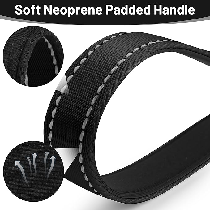 ZALER Short Dog Leash 2 ft, 24 Inches Traffic Leashes for Dogs, Nylon Reflective Dog Lead with Padded Handle, Heavy Duty Pet Leash with Carabiner Clip for Large and Medium Dogs (24" Black)