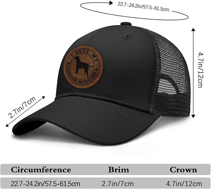 Dog Leather Patch Trucker Hat Gift - Adjustable Baseball Caps Dog Mesh Snapback Cap, Plastics Snapback Trucker Hats