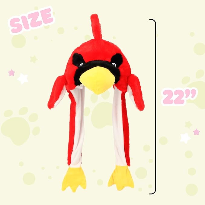 Animal Hat with Ears Moving Jumping Pop Up Beating Hat Plush Holiday Cosplay Dress Up Funny Gift for Kids