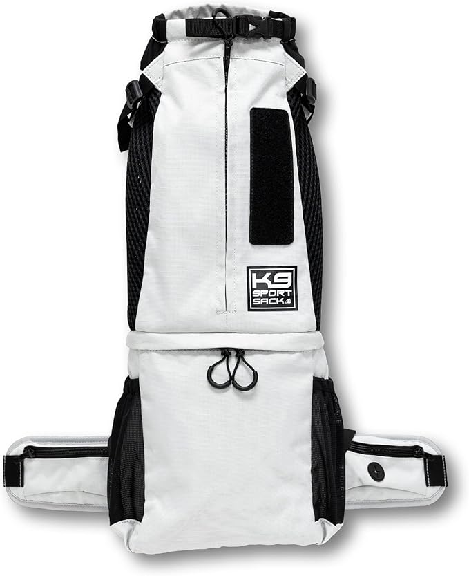 K9 Sport Sack Knavigate - X-Small, Lunar Rock - Ideal for Dogs with 9-12” Back Length - Adjustable, Backpack-Style Carrier with Internal Frame & Padded Hip Belt